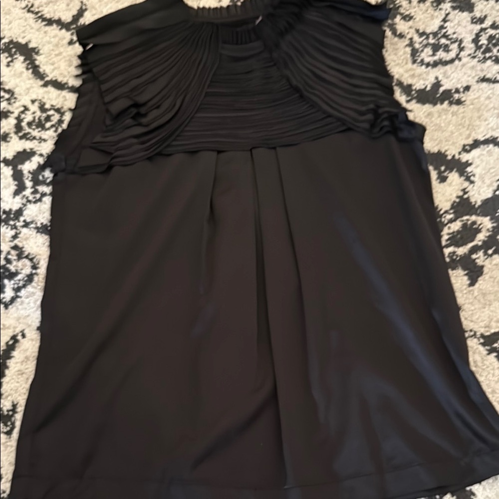 Phoebe Couture Black Ruched Sleeveless Blouse